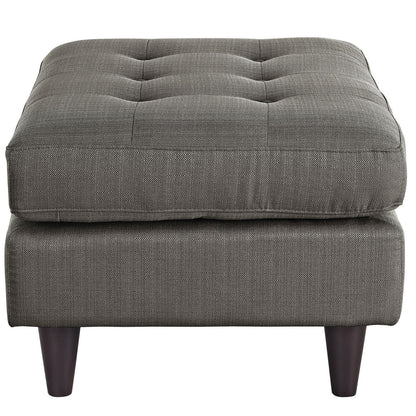 Empress Upholstered Ottoman, Granite Grey Fabric