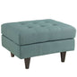 Empress Upholstered Ottoman, Blue Fabric