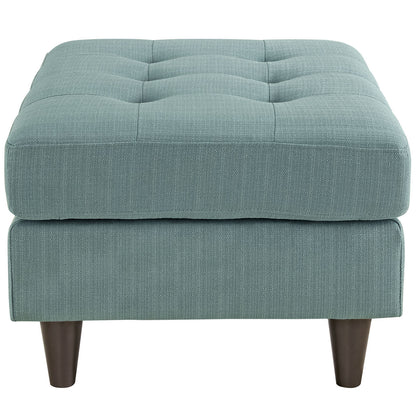 Empress Upholstered Ottoman, Blue Fabric
