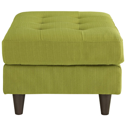 Empress Upholstered Ottoman, Green Fabric
