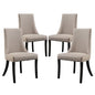 Reverie Dining Side Chair Set of 4, Beige Fabric