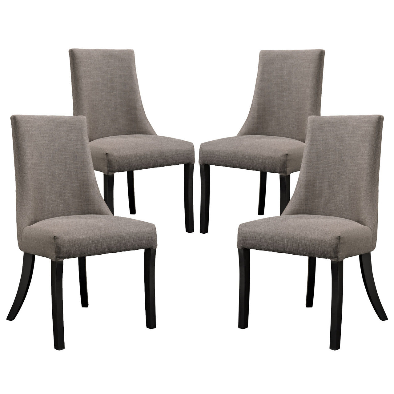 Reverie Dining Side Chair (Set of Four), Grey, Fabric