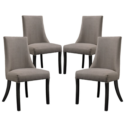 Reverie Dining Side Chair (Set of Four), Grey, Fabric