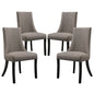Reverie Dining Side Chair (Set of Four), Grey, Fabric