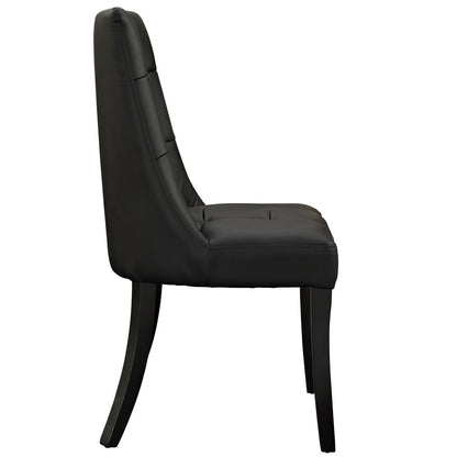 Noblesse Vinyl Dining Chair Set of 4, Black Fabric