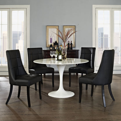 Noblesse Vinyl Dining Chair Set of 4, Black Fabric