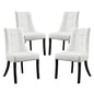 Noblesse Vinyl Dining Chair Set of 4, White Fabric