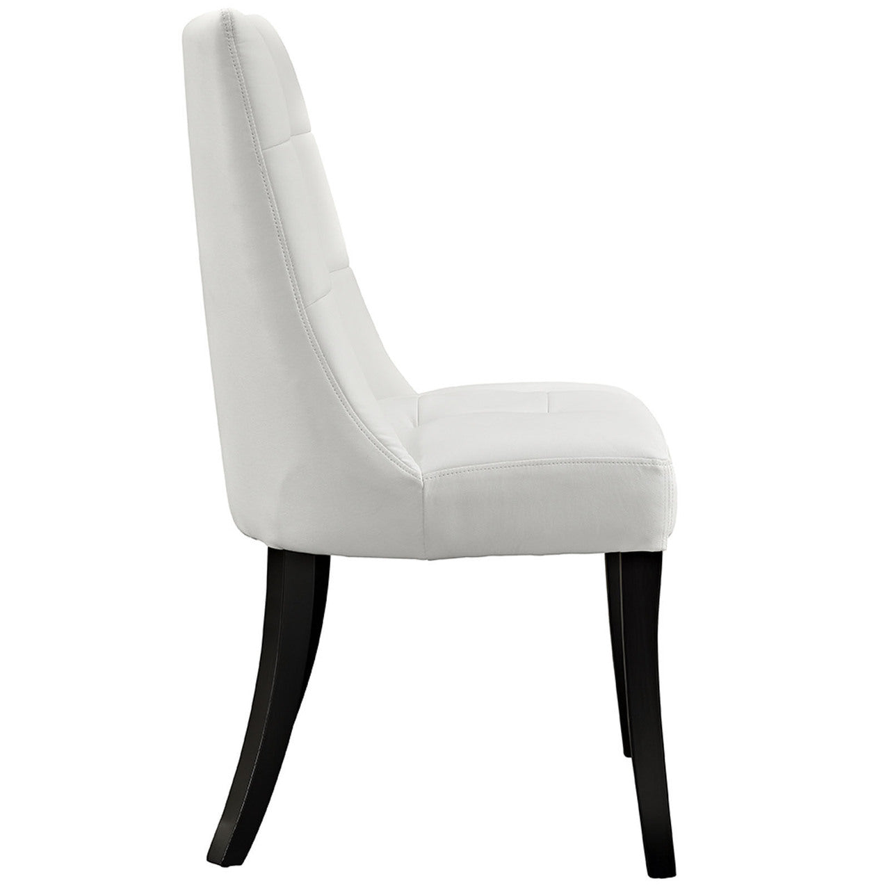 Noblesse Vinyl Dining Chair Set of 4, White Fabric