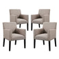 Chloe Armchair Set of 4, Beige Fabric