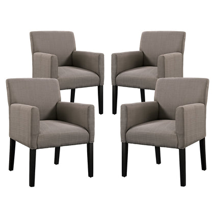 Chloe Armchair Set of 4, Grey Fabric