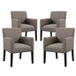 Chloe Armchair Set of 4, Grey Fabric