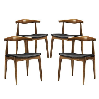 Tracy Dining Set of 4, Black Faux Leather