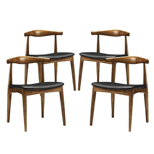 Tracy Dining Set of 4, Black Faux Leather