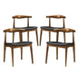 Tracy Dining Set of 4, Black Faux Leather