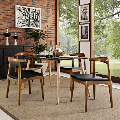 Tracy Dining Set of 4, Black Faux Leather