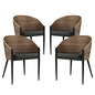 Cooper Dining Chairs Set of 4, Brown Wood Metal