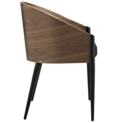 Cooper Dining Chairs Set of 4, Brown Wood Metal