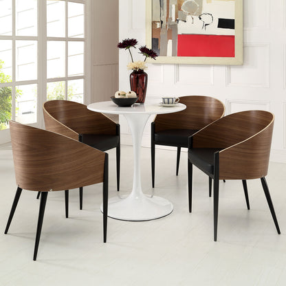 Cooper Dining Chairs Set of 4, Brown Wood Metal