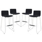Dive Bar Stool Set of 4, Black Faux Leather