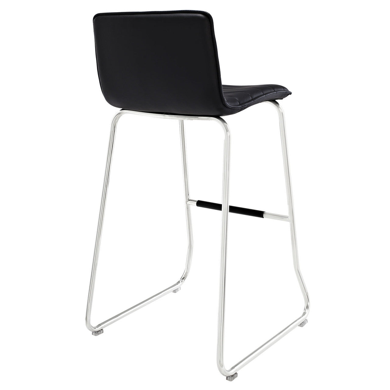 Dive Bar Stool Set of 4, Black Faux Leather