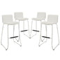 Dive Bar Stool Set of 4, White Faux Leather