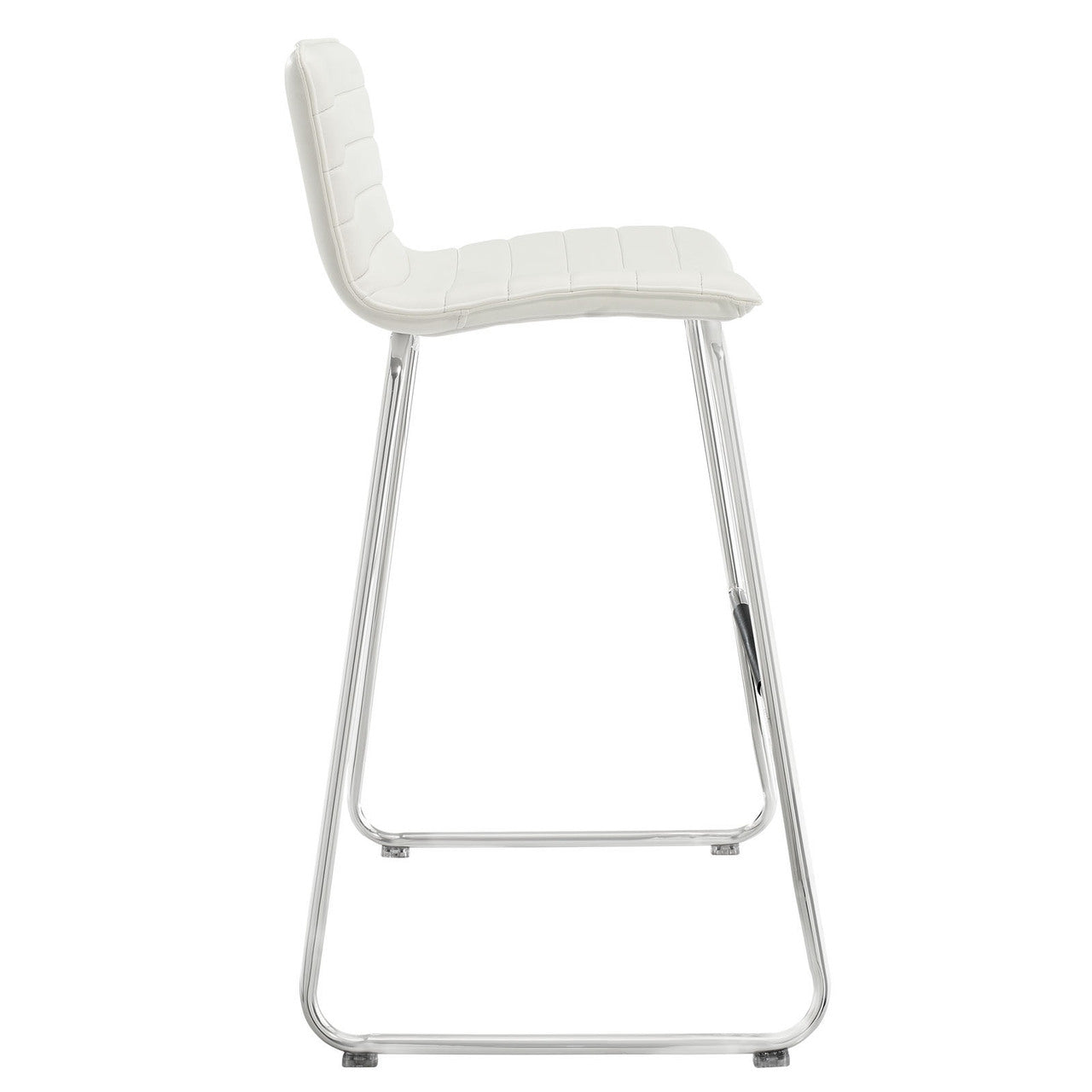 Dive Bar Stool Set of 4, White Faux Leather