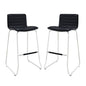Dive Bar Stool Set of 2, Black Faux Leather
