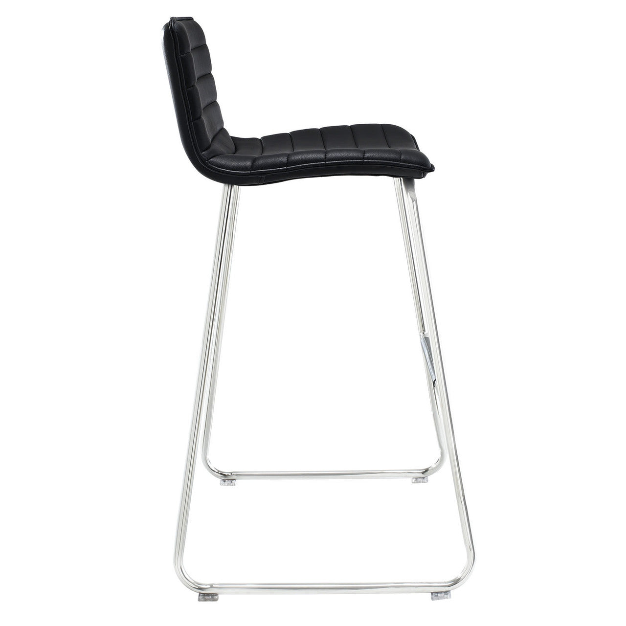 Dive Bar Stool Set of 2, Black Faux Leather