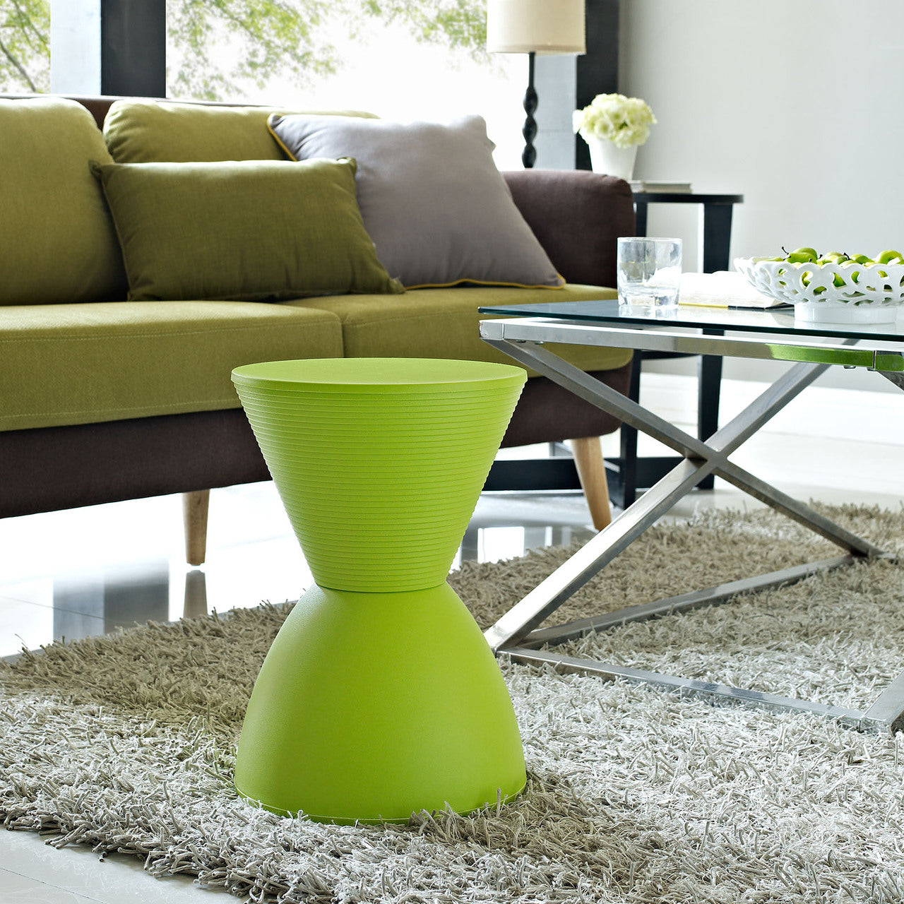 Haste  Stool, Green, Plastic