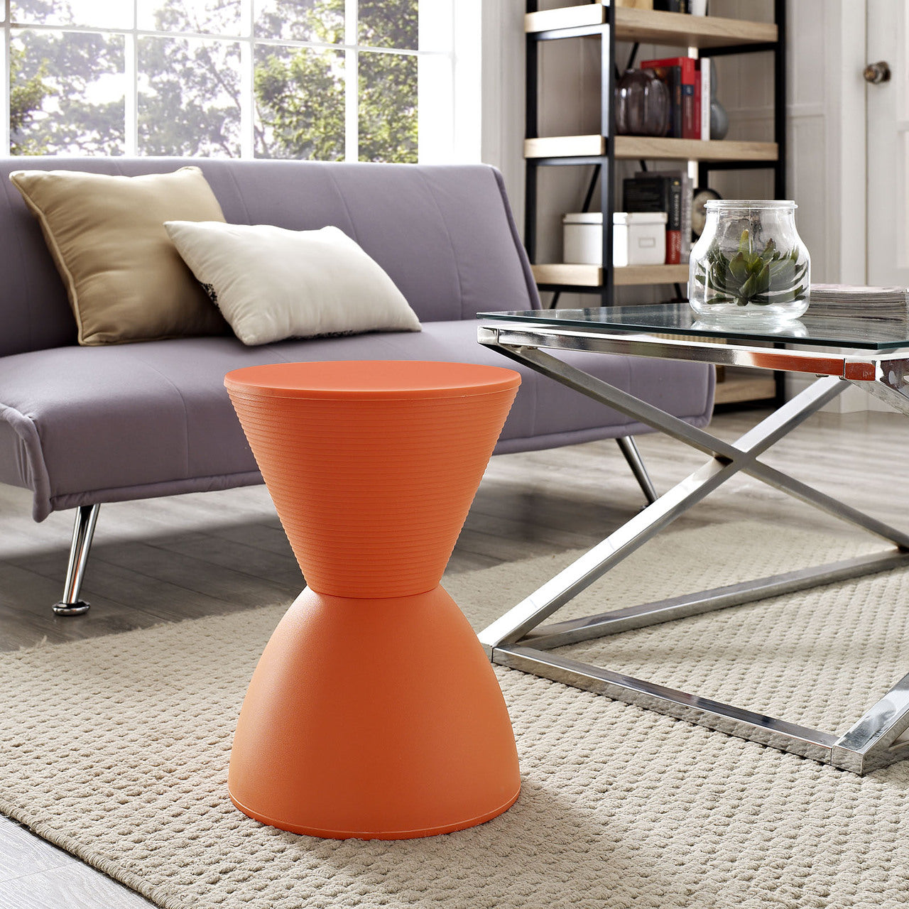 Haste  Stool, Orange, Plastic