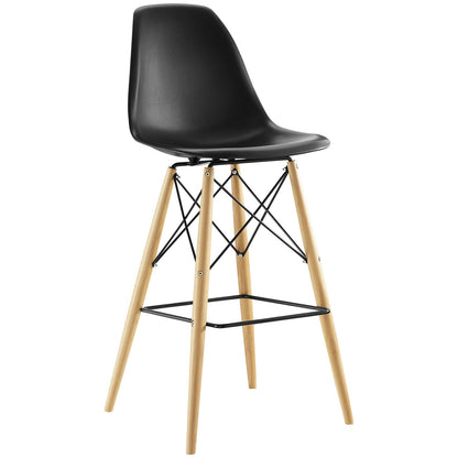 Pyramid Bar Stool , Black, Plastic, Steel