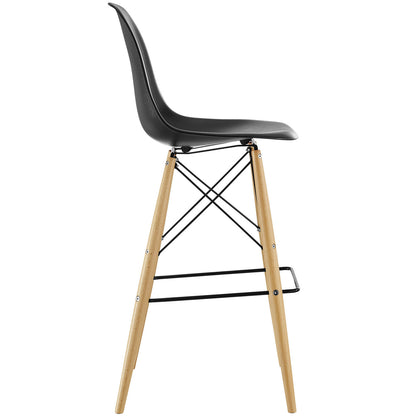 Pyramid Bar Stool , Black, Plastic, Steel