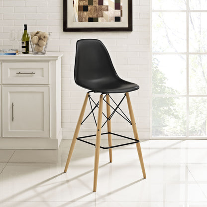 Pyramid Bar Stool , Black, Plastic, Steel