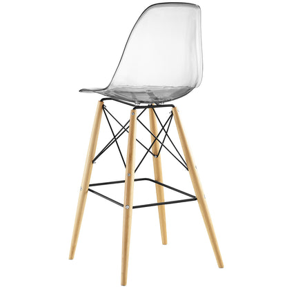 Pyramid Bar Stool , Clear, Plastic, Steel