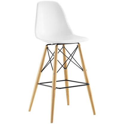 Pyramid Bar Stool , White, Plastic, Steel