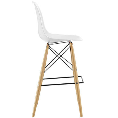 Pyramid Bar Stool , White, Plastic, Steel