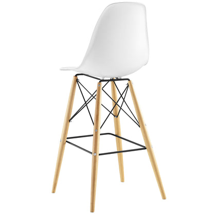 Pyramid Bar Stool , White, Plastic, Steel