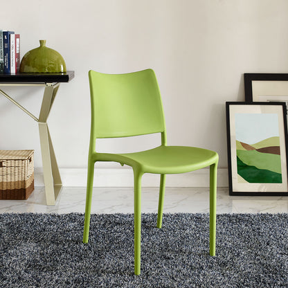 Hipster Dining Side Chair (Indoor and Outdoor), Green, Plastic