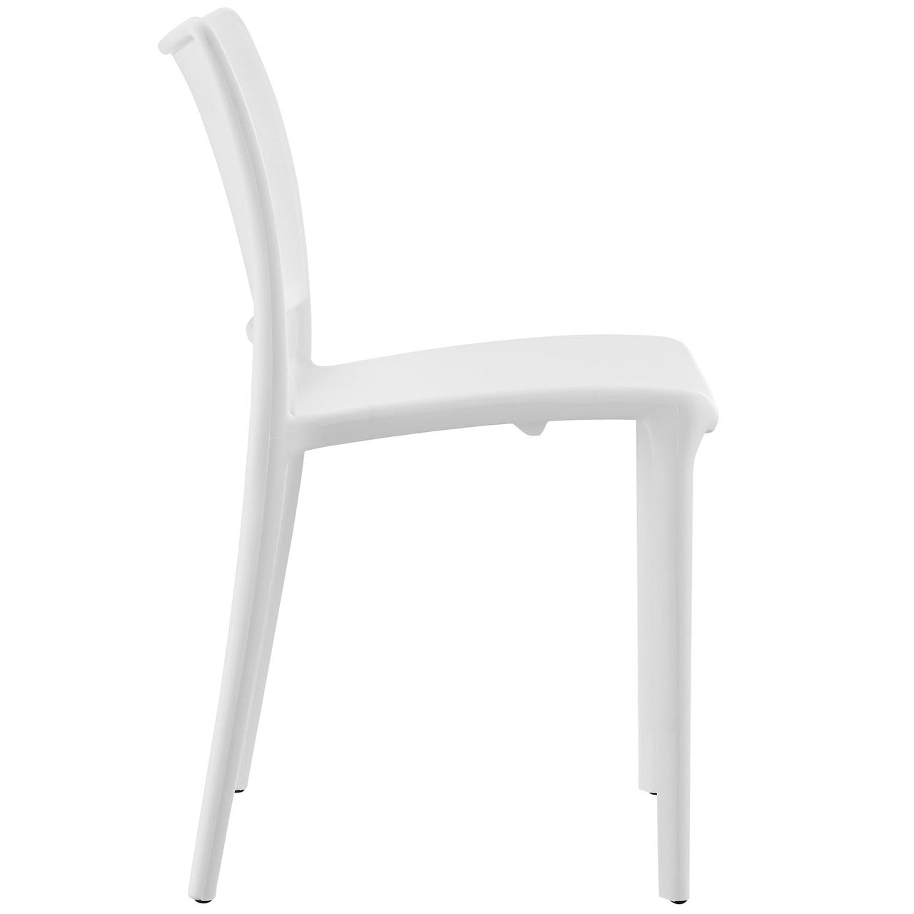 Hipster Dining Side Chair (Indoor and Outdoor), White, Plastic
