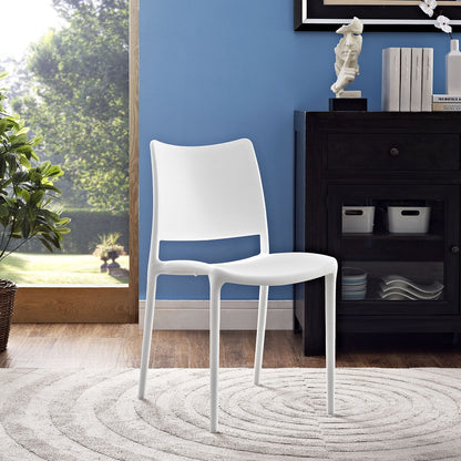 Hipster Dining Side Chair (Indoor and Outdoor), White, Plastic