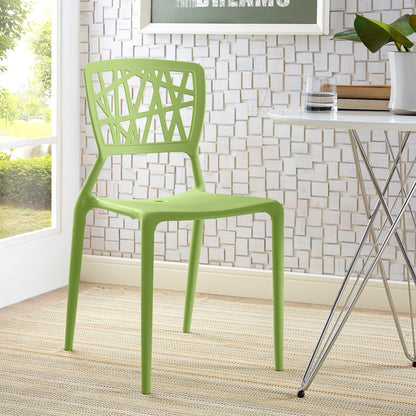 Astro Dining Side Chair, Green, Plastic 9655