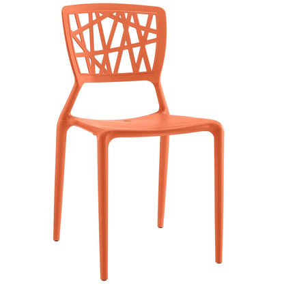 Astro Dining Side Chair, Orange, Plastic 9656