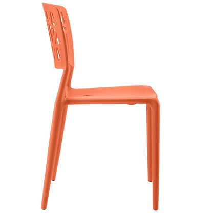 Astro Dining Side Chair, Orange, Plastic 9656