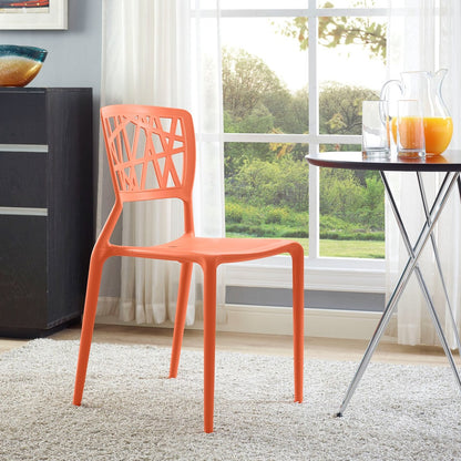 Astro Dining Side Chair, Orange, Plastic 9656