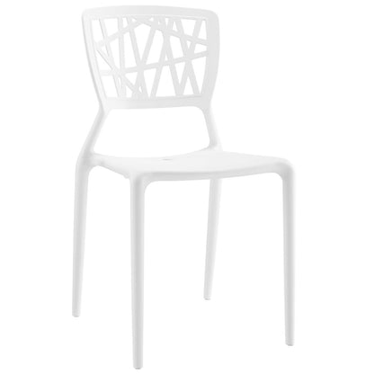 Astro Dining Side Chair, White, Plastic 9658