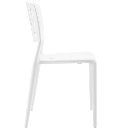 Astro Dining Side Chair, White, Plastic 9658