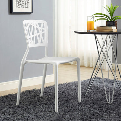 Astro Dining Side Chair, White, Plastic 9658