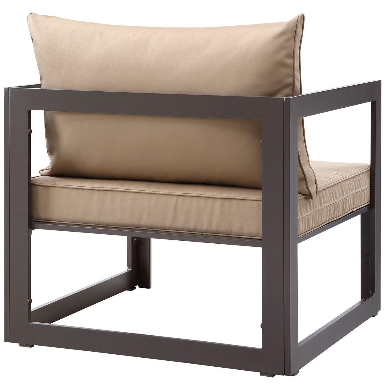 Fortuna 9 Pcs Outdoor Patio Sectional Sofa Set, Brown Fabric Steel