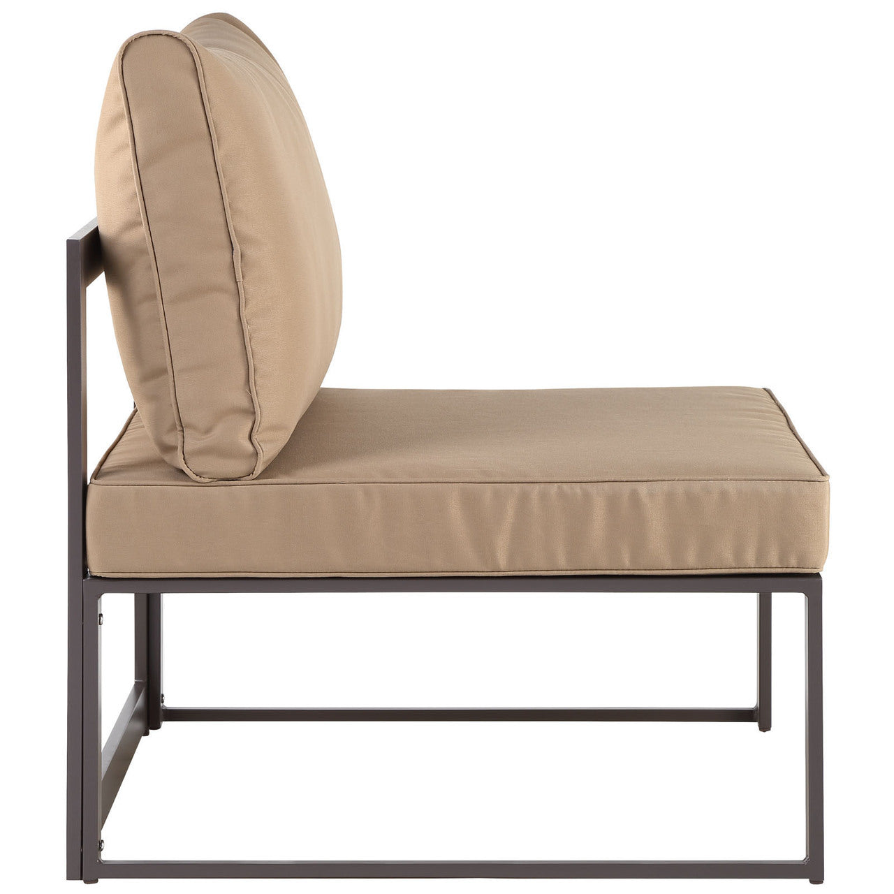 Fortuna 8 Pcs Outdoor Patio Sectional Sofa Set, Brown, Fabric Steel