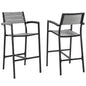 Maine Bar Stool Outdoor Patio Set of 2, Brown Grey Steel
